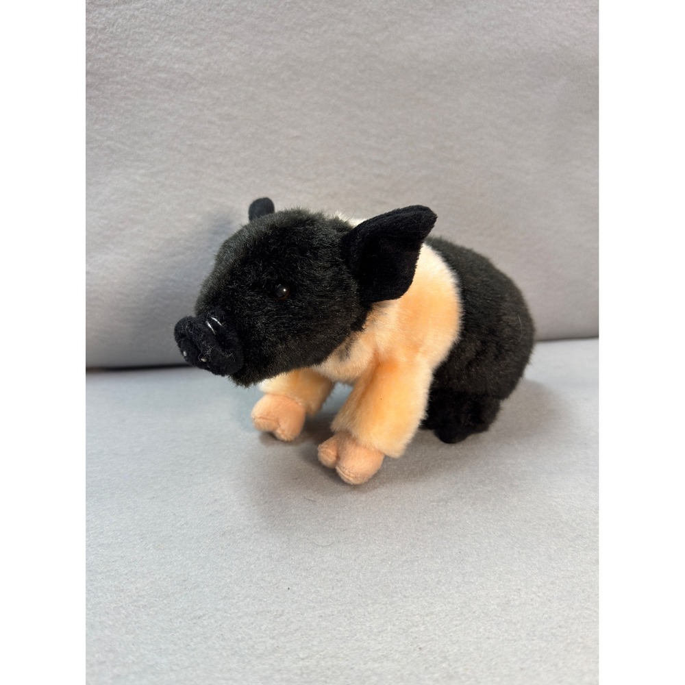 Living Nature Saddleback Piglet Plush Gloucester Old Spot Pig Stuffed Animal Toy